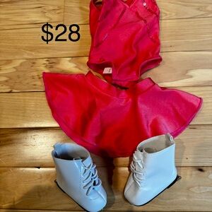 AMERICAN GIRL  Figure Skating Dress with White Boots